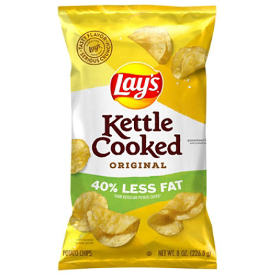 Lays Potato Chips Kettle Cooked Original Less Fat - 8 Oz - Image 3