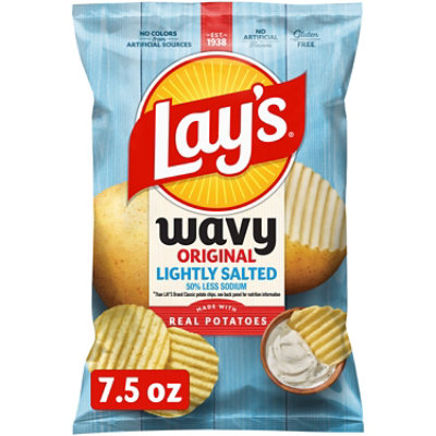 Lays Potato Chips Wavy Lightly Salted - 7.75 Oz - Image 2