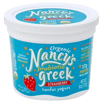 Nancys Springfield Creamery Greek Yogurt Nonfat Strawberry - 6 Oz - Image 1