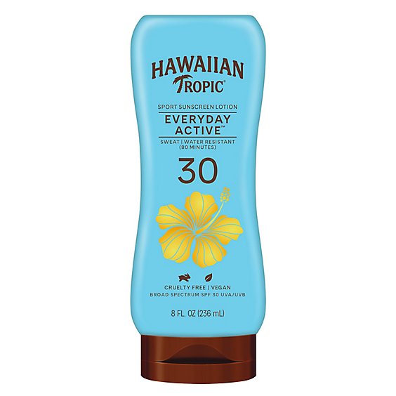 Hawaiian Tropic Island Sport Broad Spectrum SPF 30 Lotion Sunscreen - 8 Oz