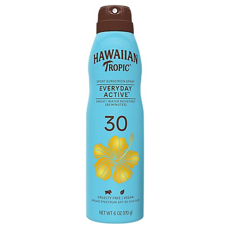 Hawaiian Tropic Island Sport Reef Friendly Broad Spectrum SPF 30 Clear Sunscreen Spray - 6 Oz