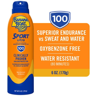 Banana Boat Ultra Sport Performance Broad Spectrum SPF 100 Clear Sunscreen Spray - 6 Oz - Image 1