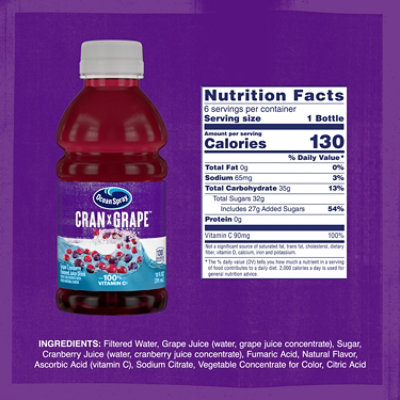 Ocean Spray Juice Drink Cran-Grape - 6-10 Fl. Oz. - Image 4