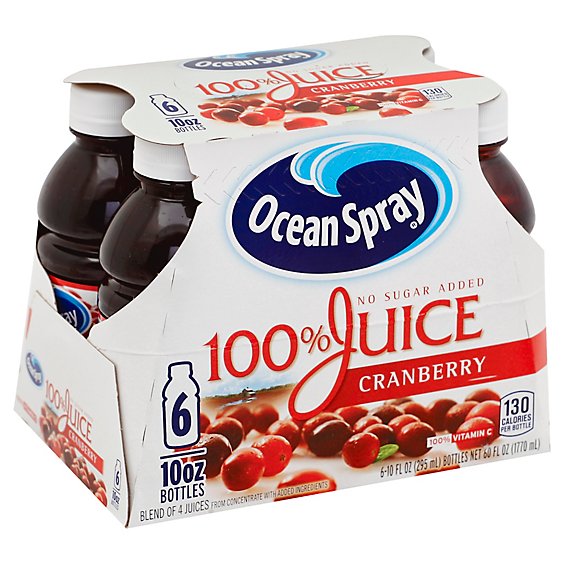 Ocean Spray 100% Juice Cranberry - 6-10 Fl. Oz.