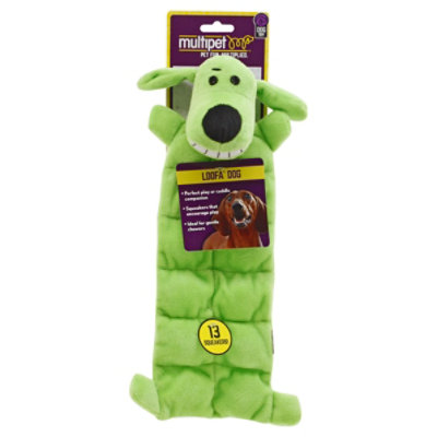 Multipet Dog Toy Loofa Squeaks Mat Card - Each