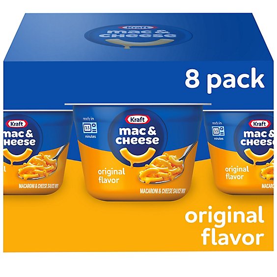 Kraft Original Macaroni & Cheese Easy Microwavable Dinner Cups - 8-2.05 Oz