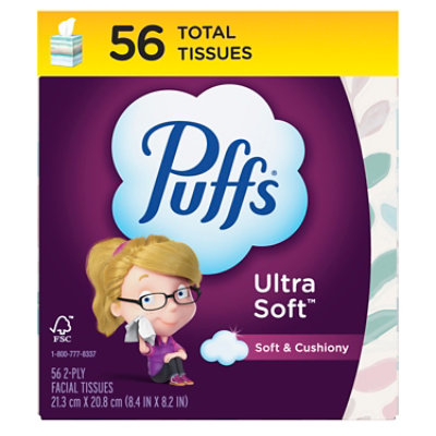Puffs Ultra Soft Non Lotion Facial Tissue Cube - 56 Count