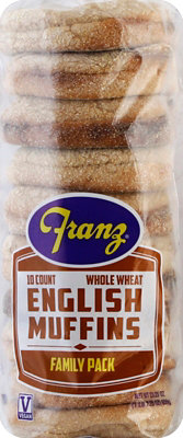 Franz English Muffins 100% Whole Wheat 10 Count - 23.25 Oz - Image 2