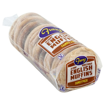 Franz English Muffins 100% Whole Wheat 10 Count - 23.25 Oz - Image 1