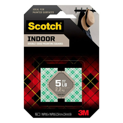 Scotch Mounting Squares Heavy Duty 1 x 1 Inch - 16 Count