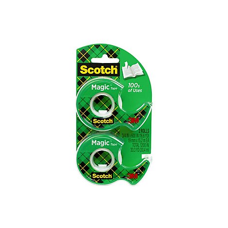 x 600in 2 Count x 2 Pack Scotch Magic Tape in Dispensers Matte Finish 3/4in 
