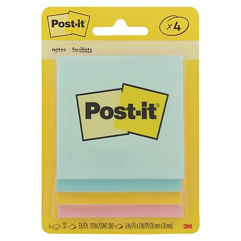 Post-It Notes Bonus Pad Marseille Collection 3 x 3 Inch - 4 Count