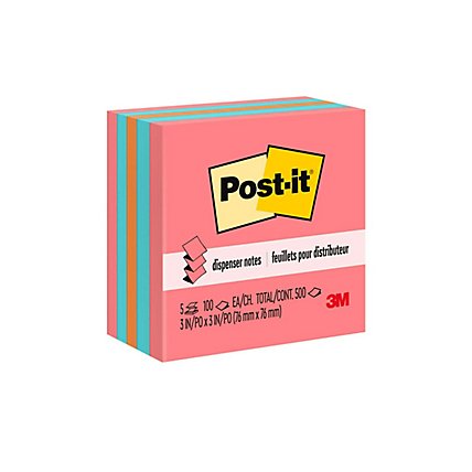 Post-It Pop Up Notes Assorted Colors 3 inch x 3 Inch - 5 Count - Image 2