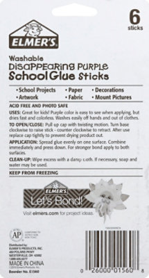 Elmers School Glue Sticks Washable Disappearing Purple - 6 Count - Image 3