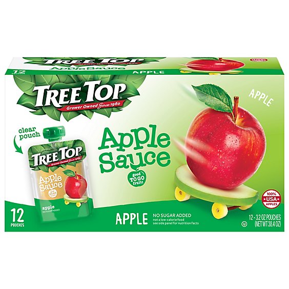 Tree Top Apple Sauce Apple Pouches - 12-3.2 Oz