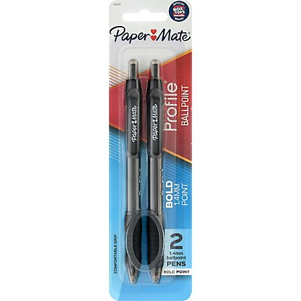 Paper Mate Profile Ball Point Pen B 1.4 Mm Black - 2 Count - Image 2