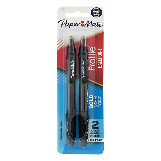 Paper Mate Profile Ball Point Pen B 1.4 Mm Black - 2 Count