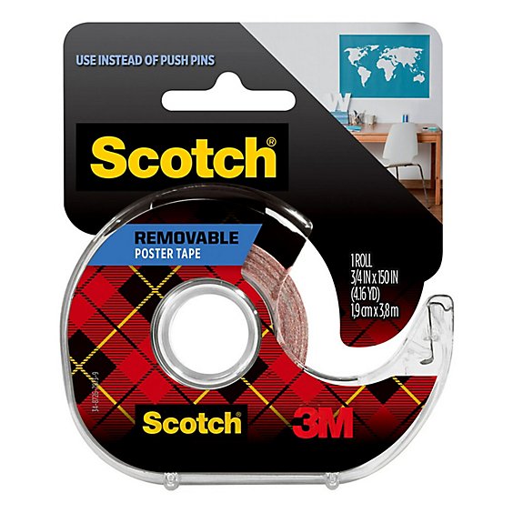Scotch Poster Tape Double Stick Tape Removable 3/4 x 150 Inch - 1 Count