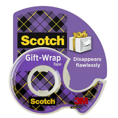 3M Scotch Gift-Wrap Tape 3/4 IN x 350 IN Disappears Flawlessly, 3  Dispensers