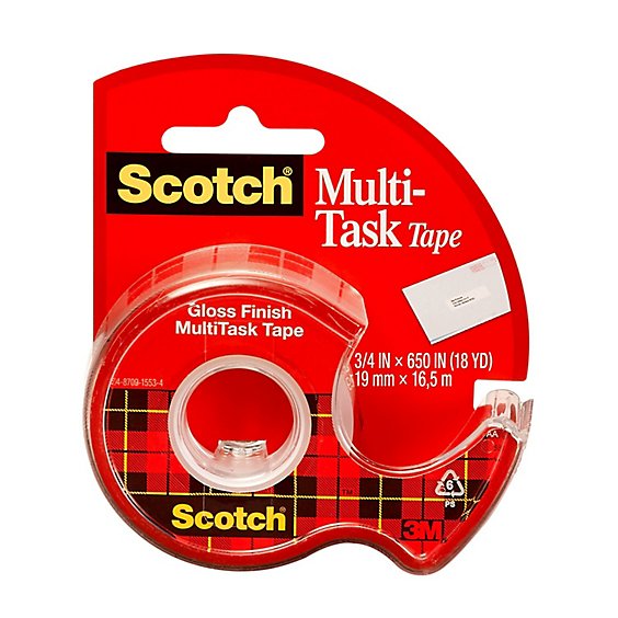 Scotch MultiTask Tape Gloss Finish 3/4 Inch x 650 Inch - Each