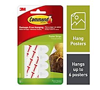 3M Command Poster Strips White - 12 Count