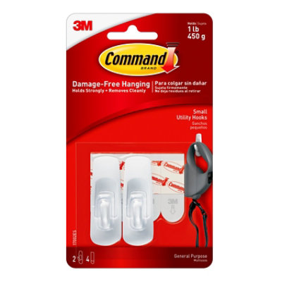 Command Utility Hooks Small 2 Hooks 4 Strips- 2 Count - Image 2