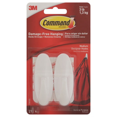 3M Command Medium White Designer Hooks - 2 Count - Image 3