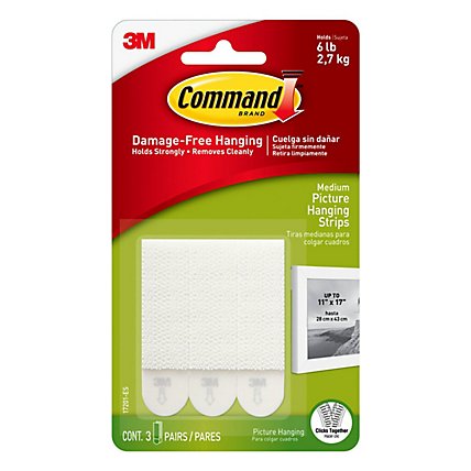 3M Command Picture Hanging Strips Medium - 3 Count - Image 2