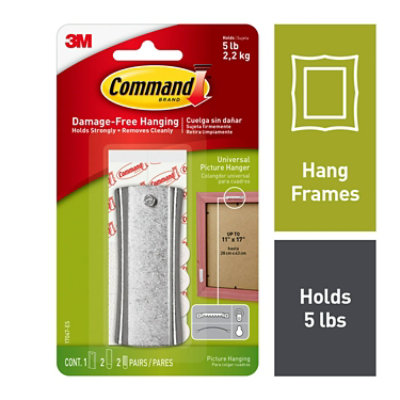 Command Picture Hanging Sawtooth 1 White Hanger 2 Large Strips And 2 Pairs Mini Strips - Each