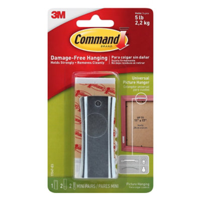 Command Picture Hanging Sawtooth 1 White Hanger 2 Large Strips And 2 Pairs Mini Strips - Each