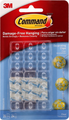 3M Command Clear Decorating Clips With Clear Strips - Each - Image 2