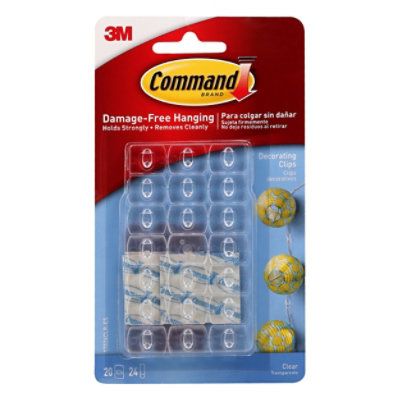 3M Command Clear Decorating Clips With Clear Strips - Each - Image 1