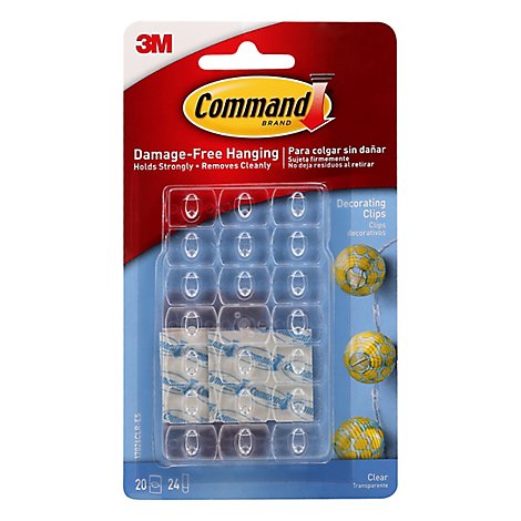 3M Command Clear Decorating Clips With Clear Strips - Each