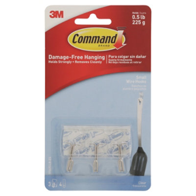 Command Wire Hook 3 Clear Hooks With 4 Clear Strips Small - Each - Image 3