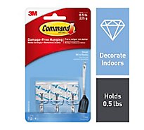 Command Wire Hook 3 Clear Hooks With 4 Clear Strips Small - Each