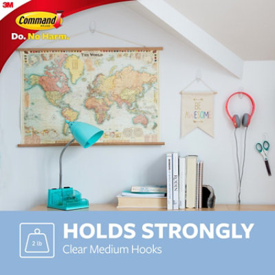 3M Command Hook 2 Clear Hooks With 4 Clear Strips Medium - Each - Image 4