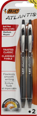 Bic Pens Ball Atlantis Retractable Medium 0.7 mm Black Ink - 2 Count - Image 2