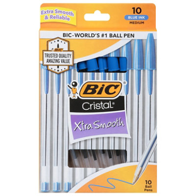 Bic Ball Pens Cristal Xtra Smooth Medium 1.0 mm Blue Ink - 10 Count - Image 3