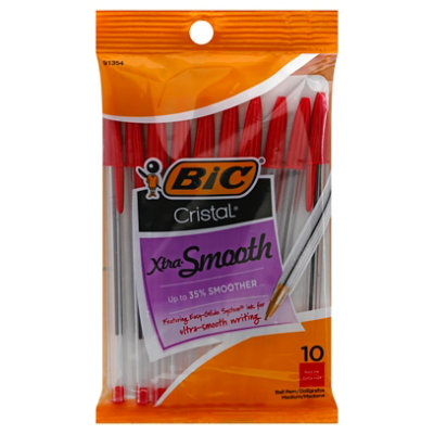 Bic Ball Pens Cristal Medium 1.0 mm Red Ink - 10 Count - Image 3