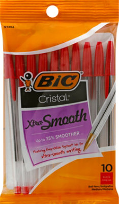 Bic Ball Pens Cristal Medium 1.0 mm Red Ink - 10 Count - Image 2