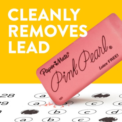 Paper Mate Pencil Eraser Pink Pearl Smudge Resistant Large - 3 Count - Image 4