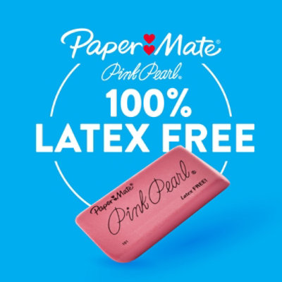 Paper Mate Pencil Eraser Pink Pearl Smudge Resistant Large - 3 Count - Image 3