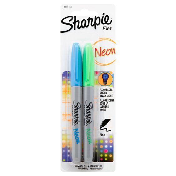 Sharpie Permanent Marker Neon Fine Asst - 2Count