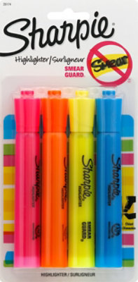 Sharpie Highlighter Smear Guard Assorted - 4 Count - Image 2