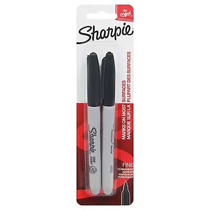 Sharpie Permanent Marker Fine Point Black - 2 Count - Image 3