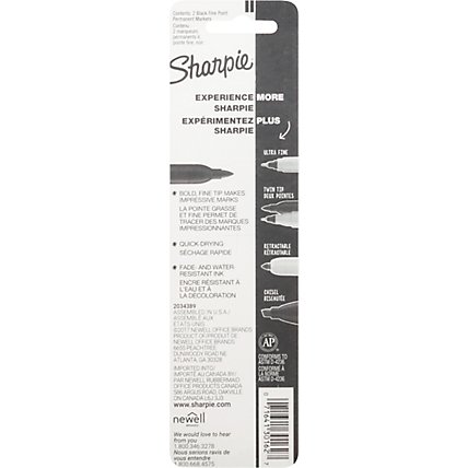 Sharpie Permanent Marker Fine Point Black - 2 Count - Image 4