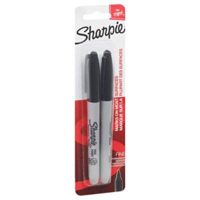 Sharpie Felt Tip Pens, Medium Point, Black, 2 Count 