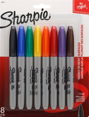 Sharpie Permanent Marker Fine Point Assorted - 8 Count - Image 2