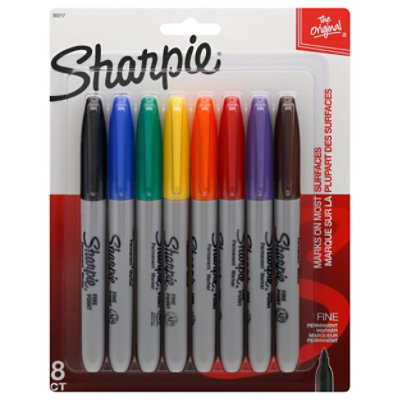 Sharpie Permanent Markers, Ultra Fine Point, Classic Colors, 8 Count 