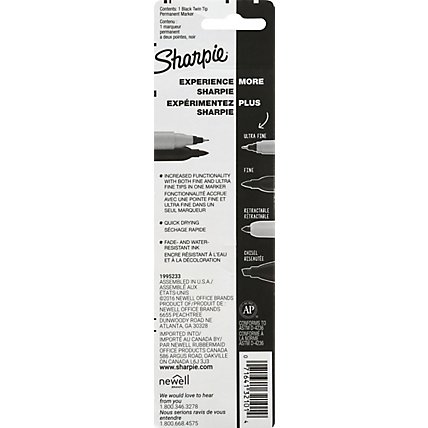 Sharpie Permanent Marker Twin Tip Black - Each - Image 2